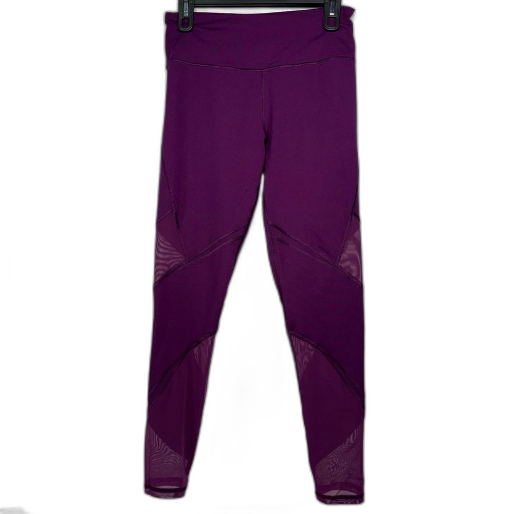 High-Rise VSX Sport Purple Mesh Panel Tight Leggings Size M Medium